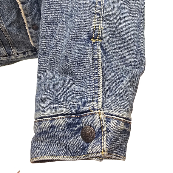 Levi's Strauss & Co Men’s Blue Denim  Collared Serpa Lined Trucker Jacket Sz XL - Picture 13 of 17